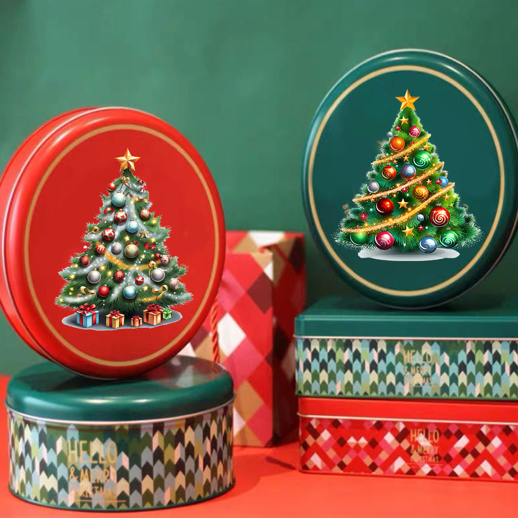 1套 彩色圣诞树UV DTF转印贴纸套装,配有各种风格的彩灯。为圣诞节增添丰富的喜悦和温暖氛围。自粘防水创意DIY贴纸。