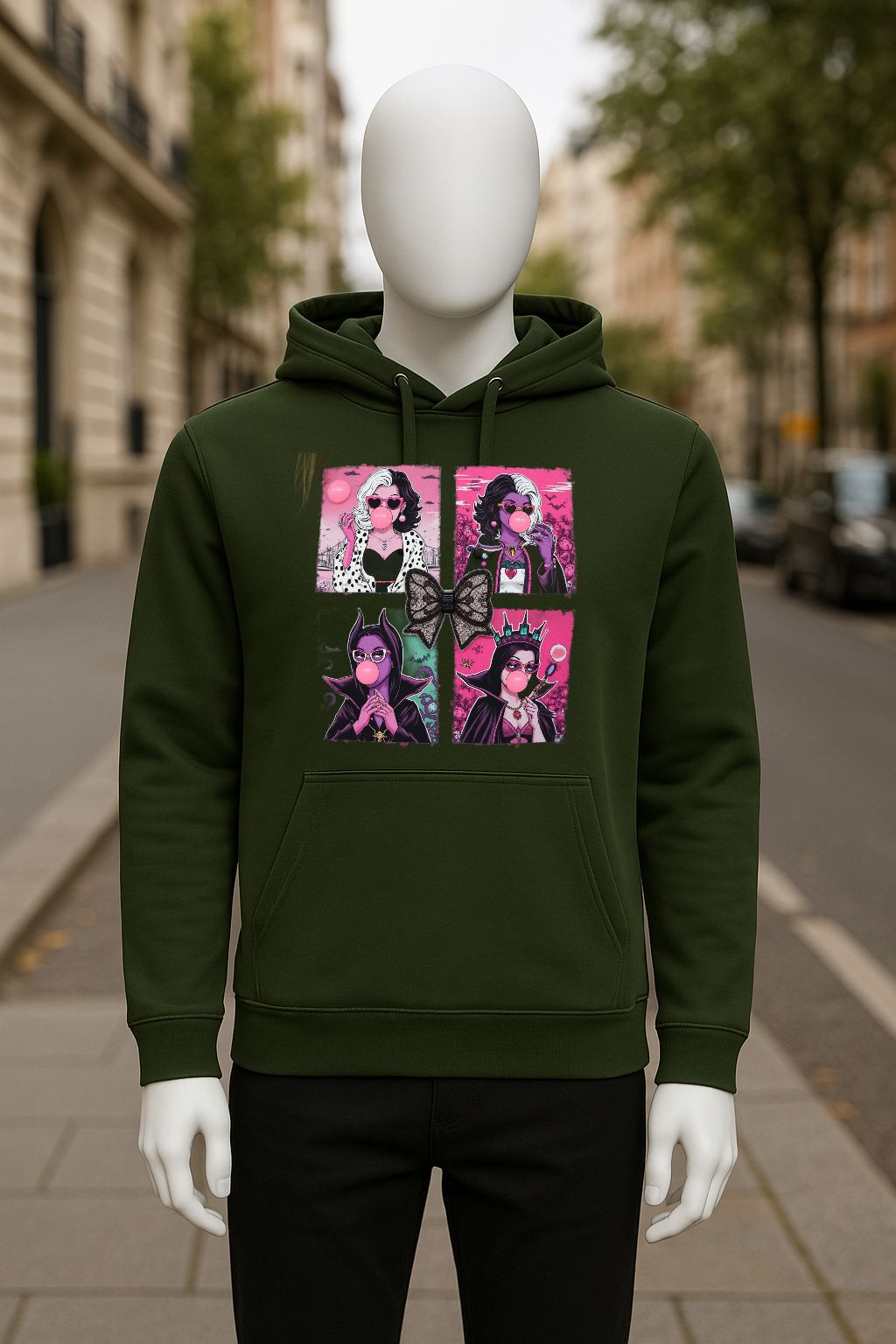 Sudadera con capucha verde oscuro