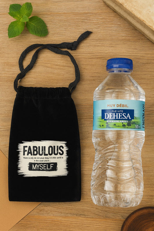 Bolso de terciopelo con cordon 19,5x10,9