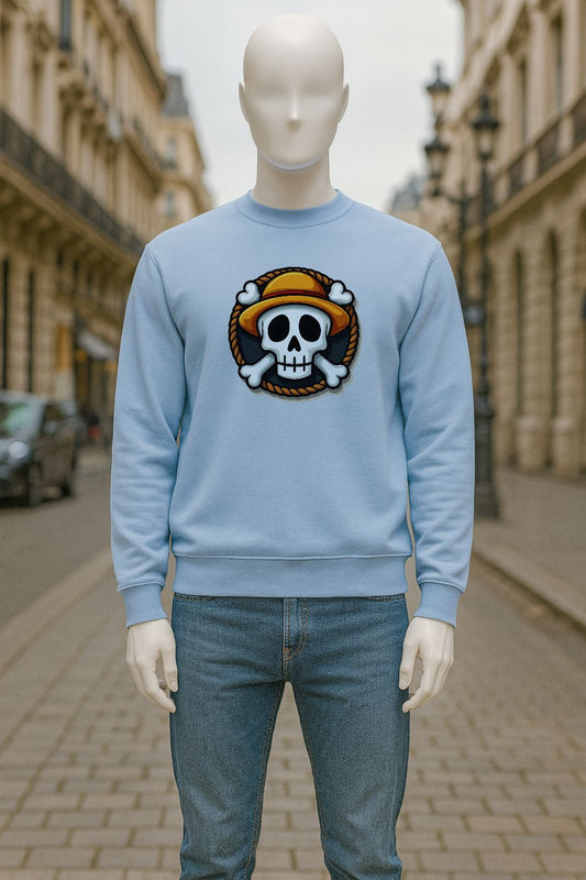 sudadera con dibujo AZUL