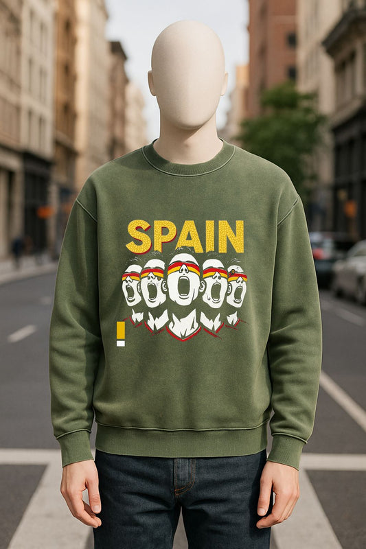 Sudadera verde militar lavada