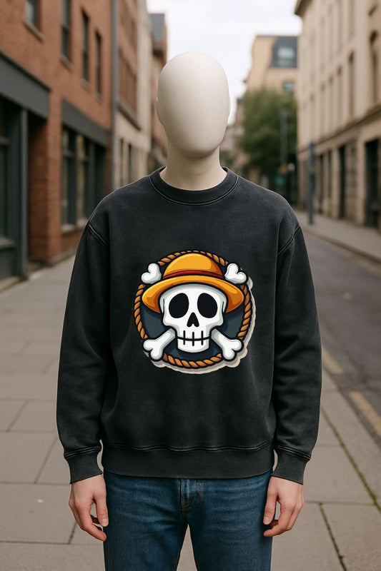 Sudadera negra lavada