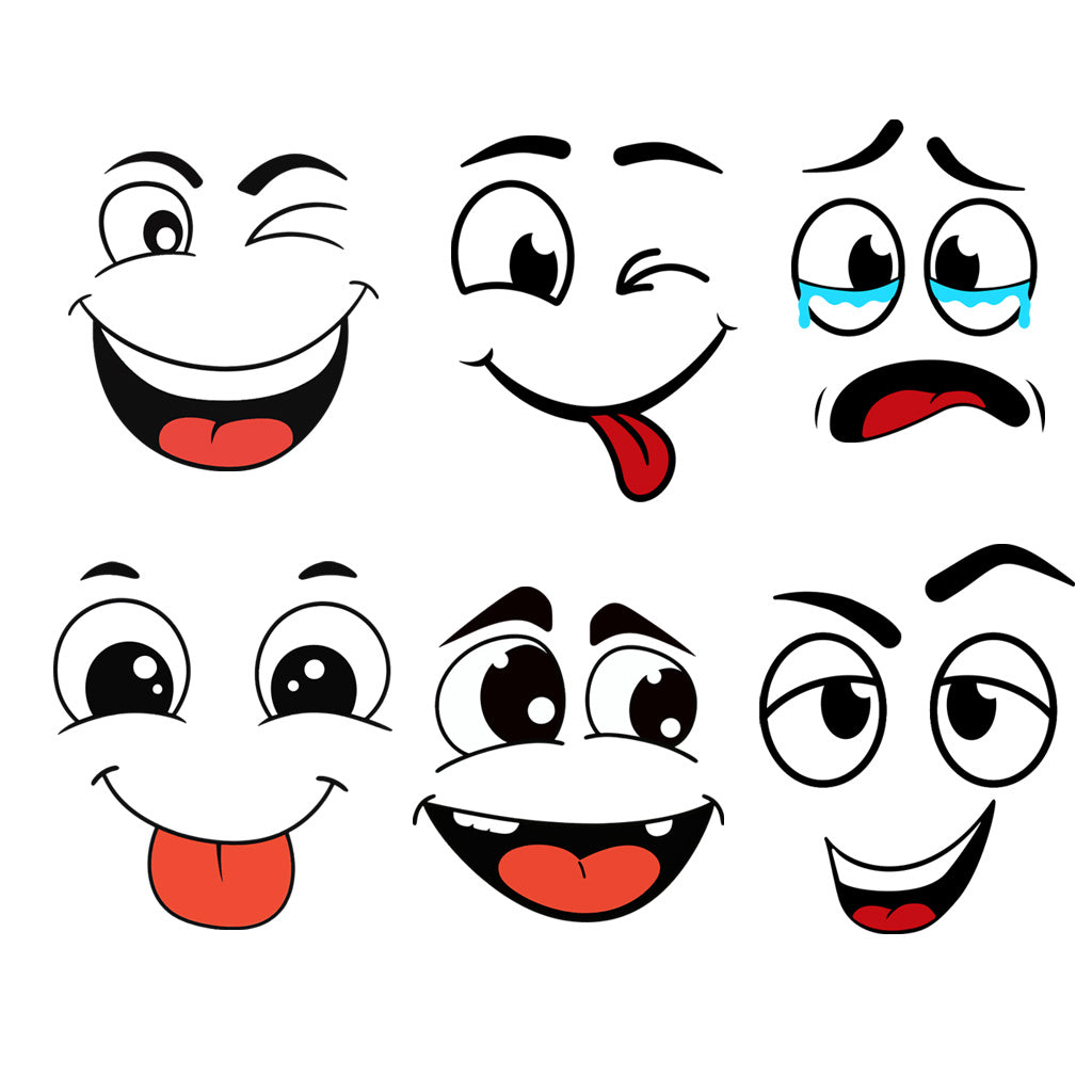 A set of cute cartoon smiley face stickers with a playful and humorous vibe, adding stylish and fun decorative elements to any space. Self-adhesive, removable, waterproof, creative DIY wall stickers, toilet stickers, and trash can stickers.