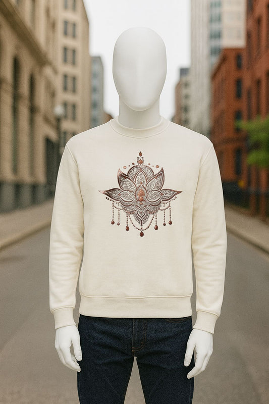 sudadera con dibujo BLANCO CREMA