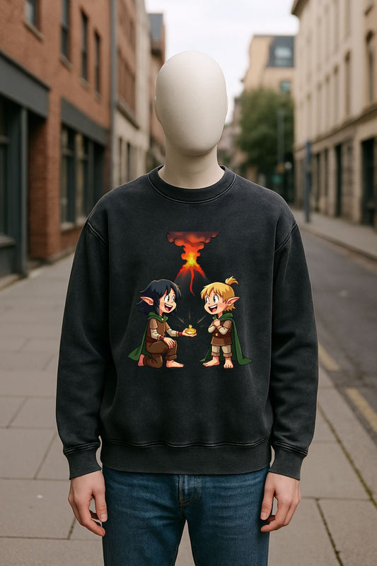 Sudadera negra lavada