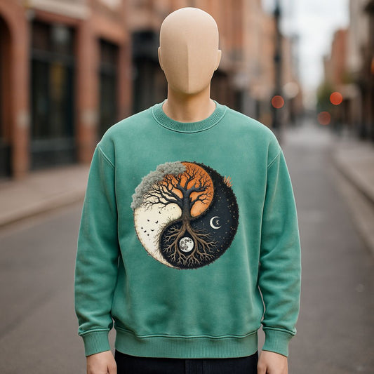 Sudadera verde lavada