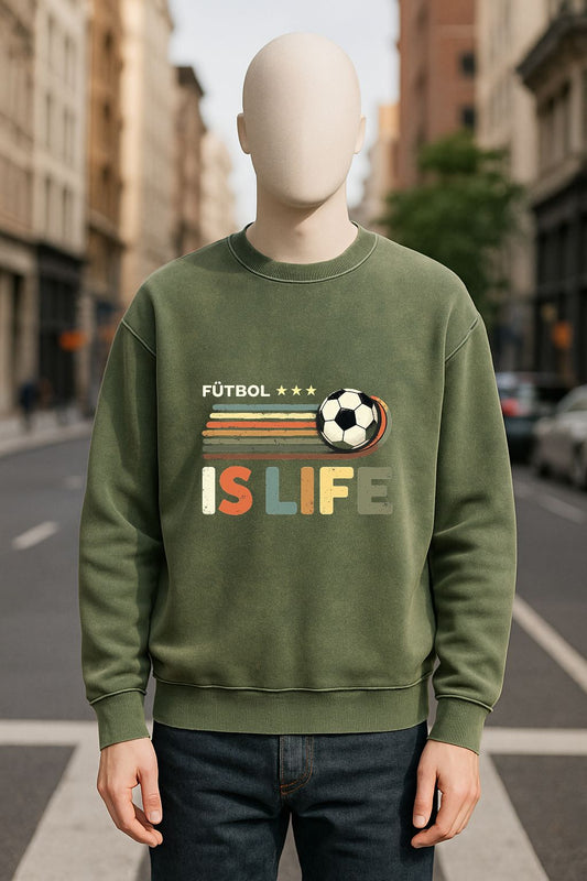 Sudadera verde militar lavada