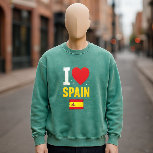 Sudadera verde lavada