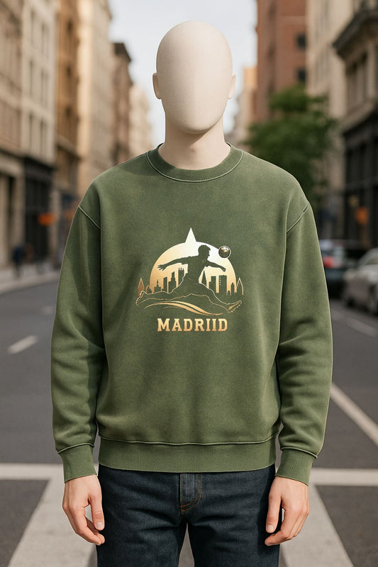 Sudadera verde militar lavada