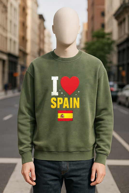 Sudadera verde militar lavada