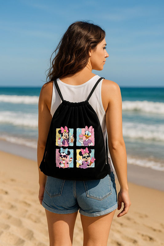 Mochila de terciopelo con cuerda 34x38