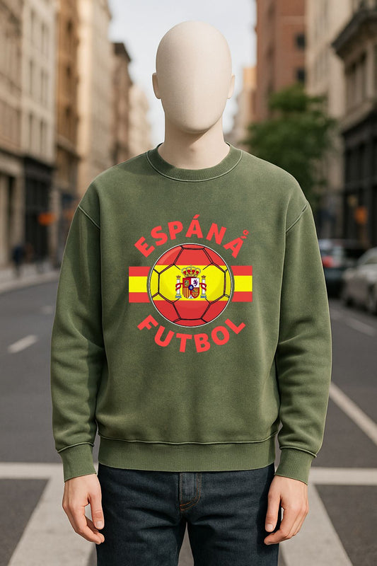 Sudadera verde militar lavada