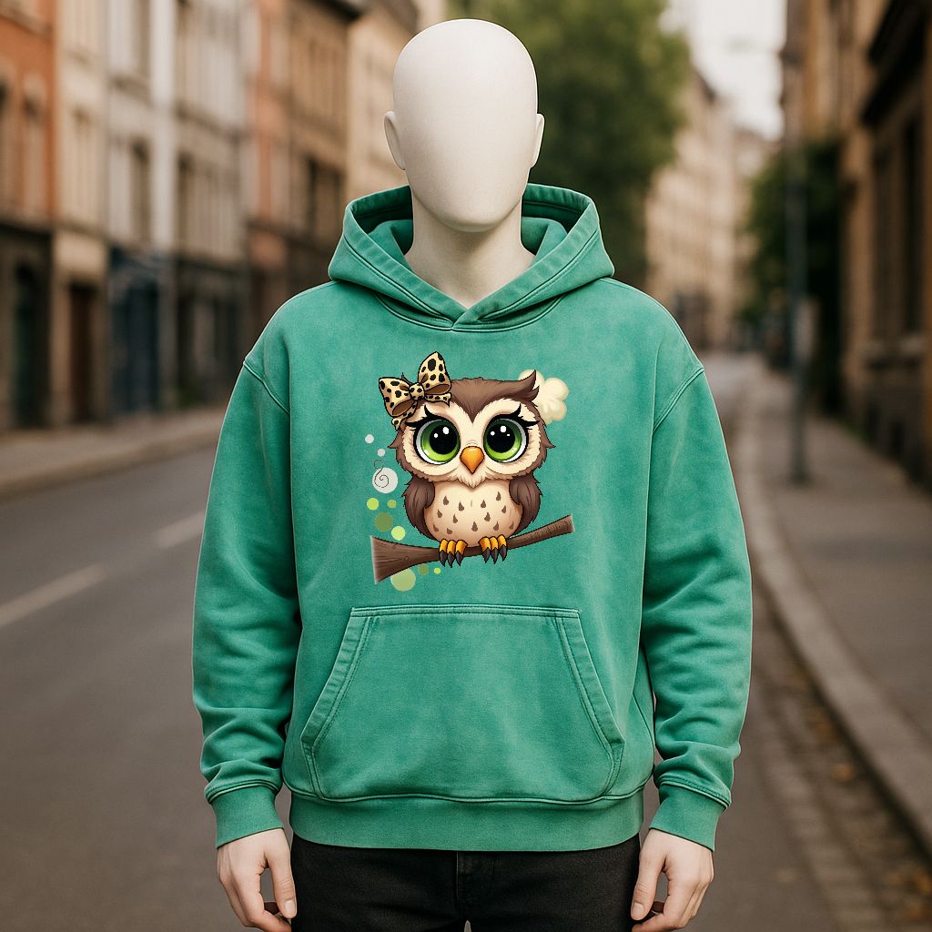 Sudadera con capucha lavada en verde