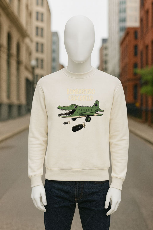 sudadera con dibujo BLANCO CREMA