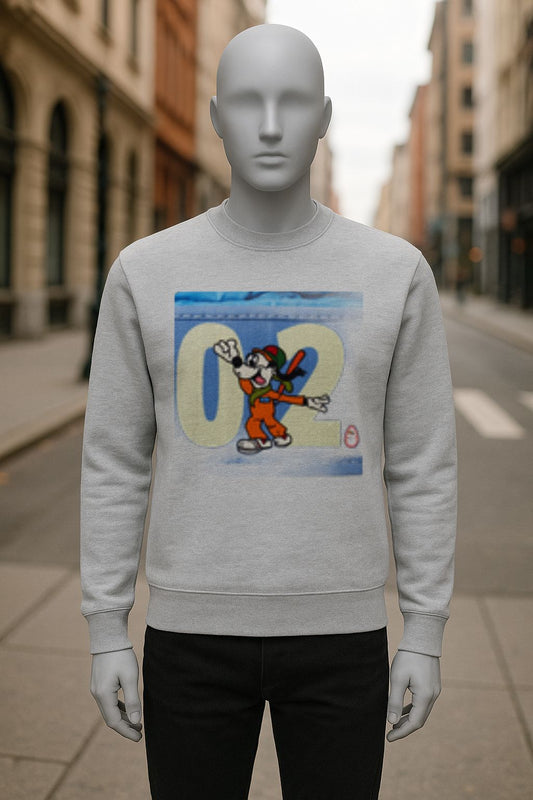 sudadera con dibujo GRIS