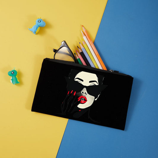 Neceser de terciopelo con cremallera 20,5x12,5