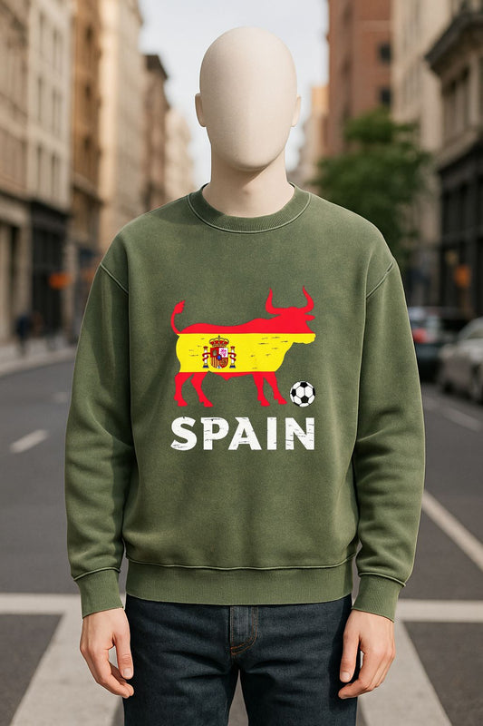 Sudadera verde militar lavada