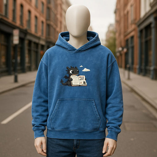 Sudadera con capucha lavada en azul