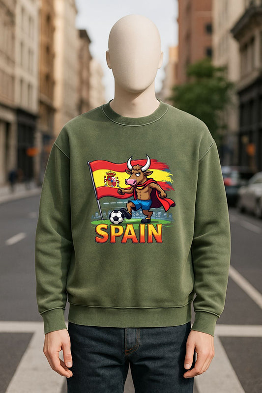 Sudadera verde militar lavada