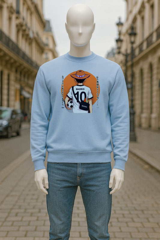 sudadera con dibujo AZUL