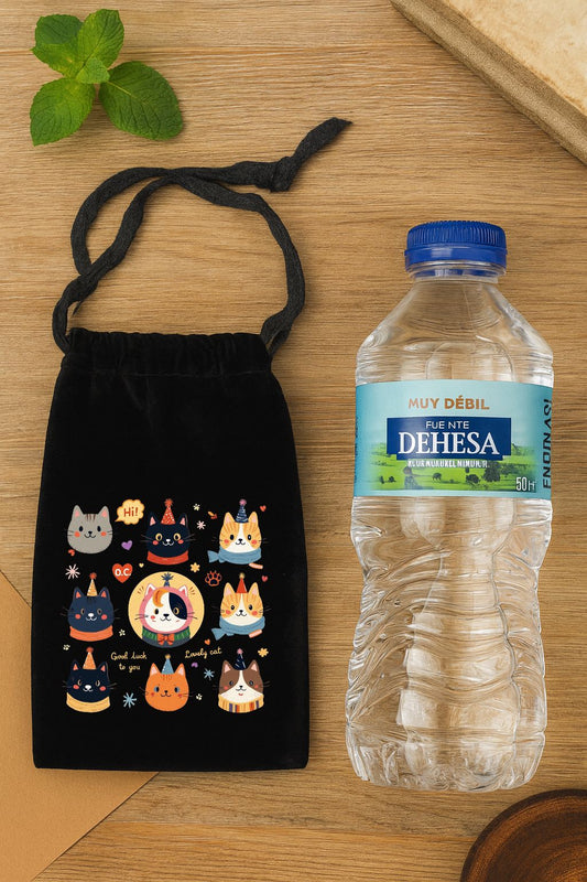 Bolso de terciopelo con cordon 19,5x10,9