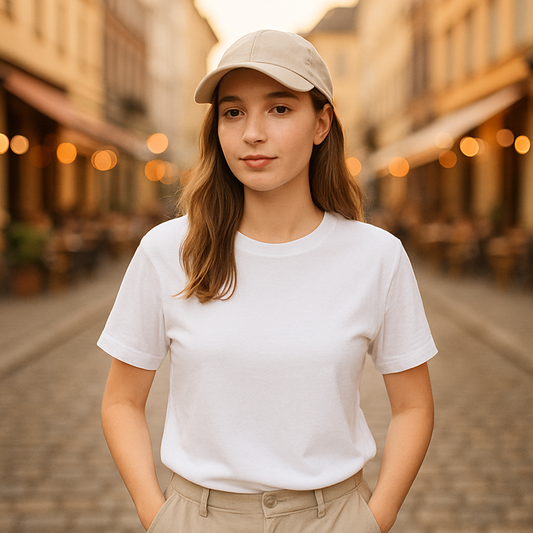 Camiseta dibujo blanca mujer