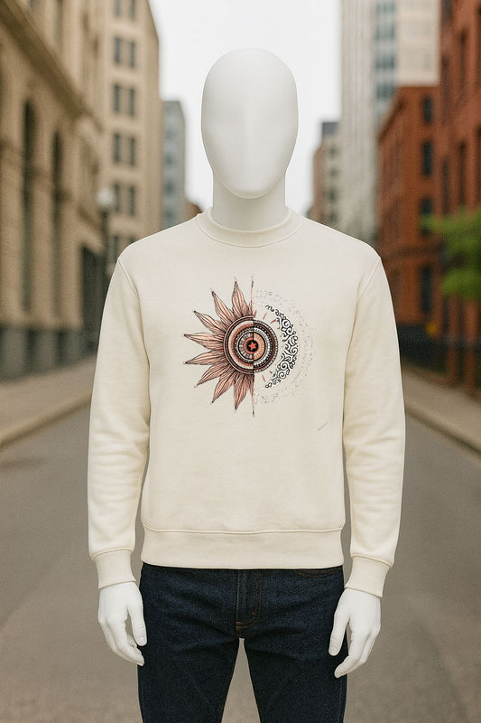 sudadera con dibujo BLANCO CREMA