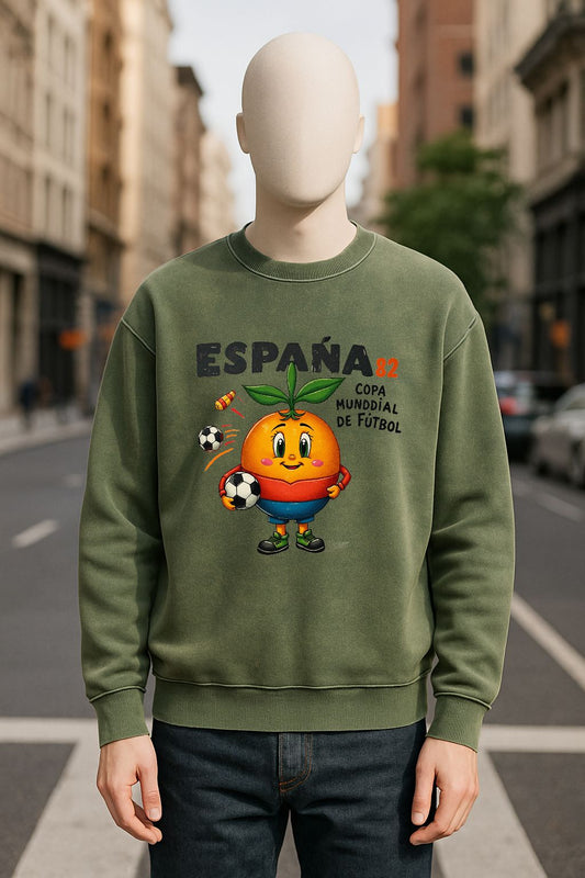 Sudadera verde militar lavada