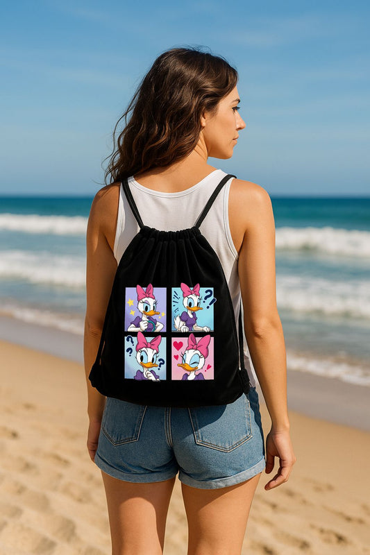 Mochila de terciopelo con cuerda 34x38