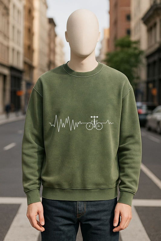 Sudadera verde militar lavada