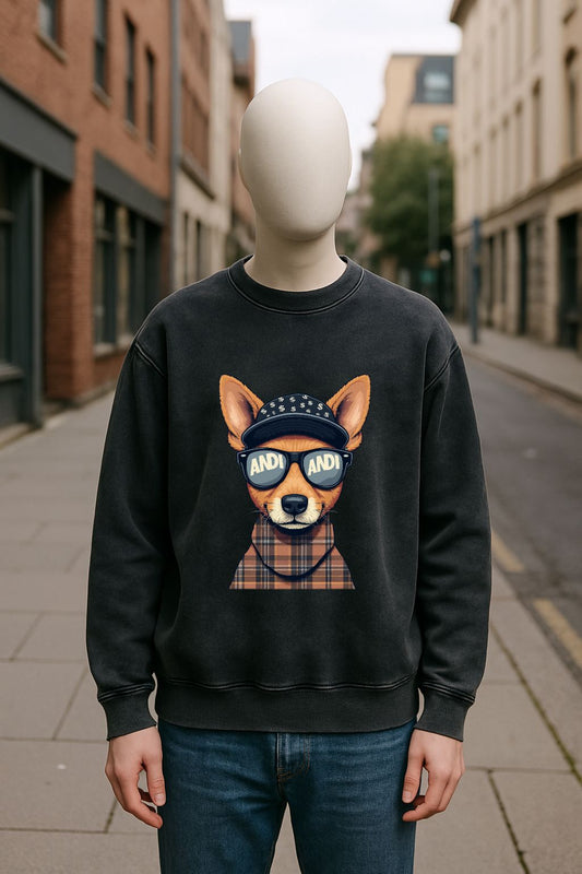 Sudadera negra lavada