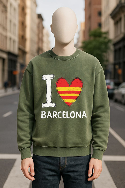 Sudadera verde militar lavada