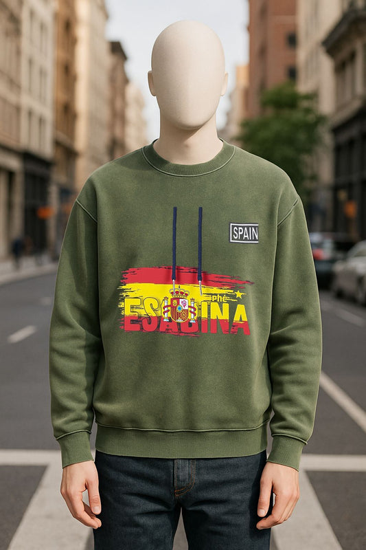 Sudadera verde militar lavada