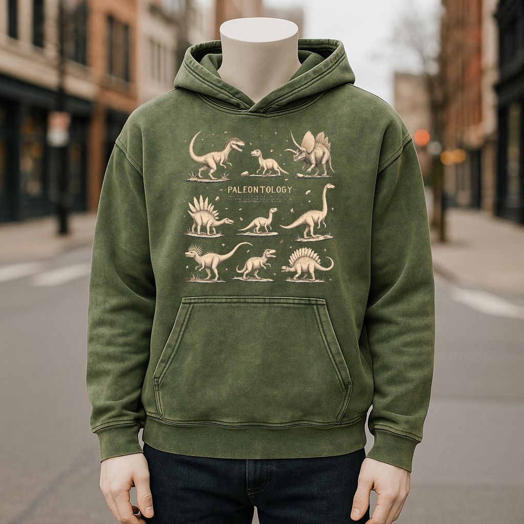 Sudadera con capucha lavada de color verde militar