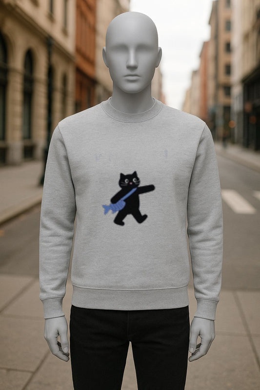 sudadera con dibujo GRIS