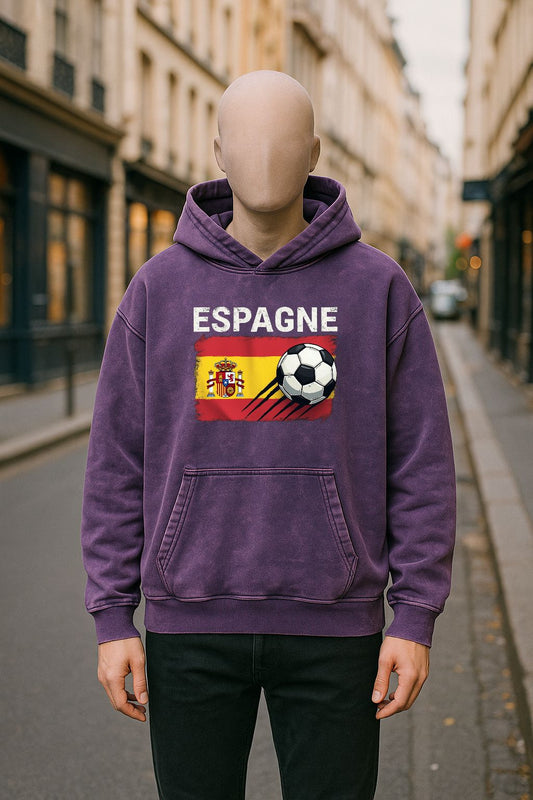 Sudadera con capucha lavada en morado