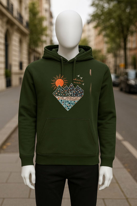 Sudadera con capucha verde oscuro
