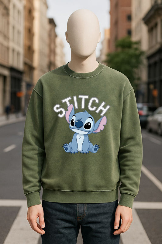 Sudadera verde militar lavada