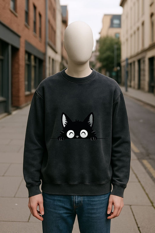 Sudadera negra lavada