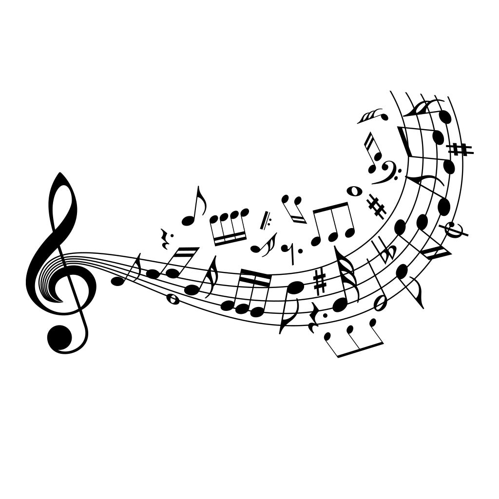 1pc Art music symbol stickers wall decals, flowing treble clefs and various music symbols, perfect for decorating music lovers' spaces, accenting melodies with art, adding an artistic atmosphere