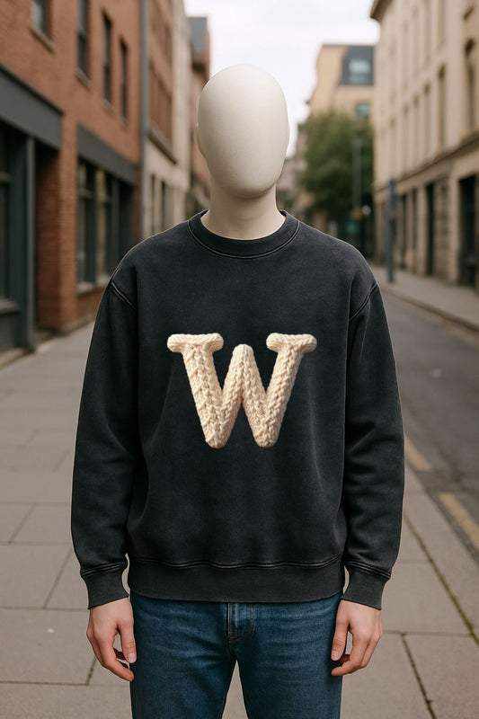 Sudadera negra lavada