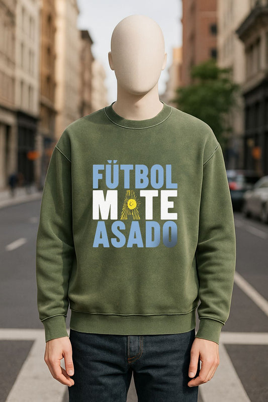 Sudadera verde militar lavada