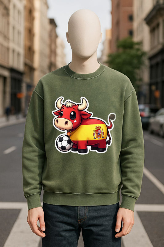 Sudadera verde militar lavada