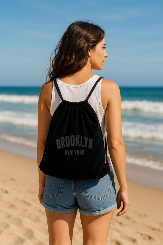 Mochila de terciopelo con cuerda 34x38