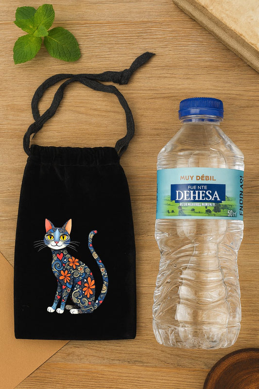 Bolso de terciopelo con cordon 19,5x10,9