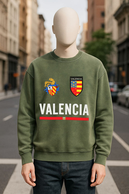 Sudadera verde militar lavada