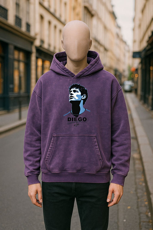 Sudadera con capucha lavada en morado