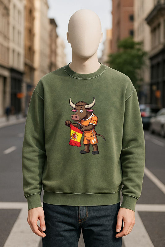 Sudadera verde militar lavada