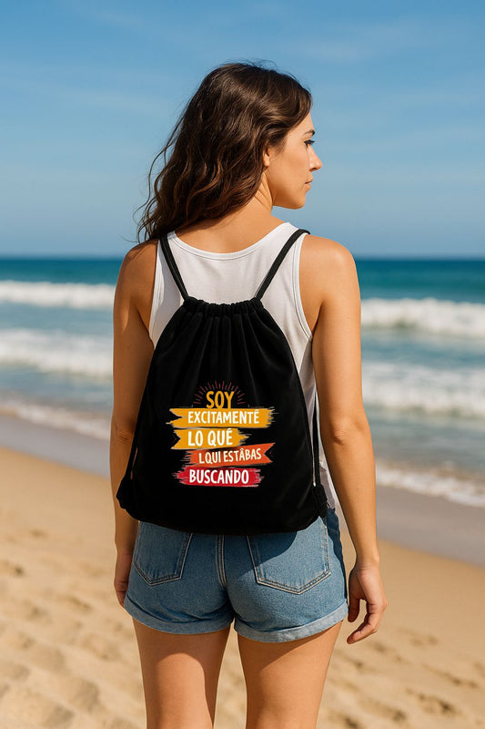 Mochila de terciopelo con cuerda 34x38