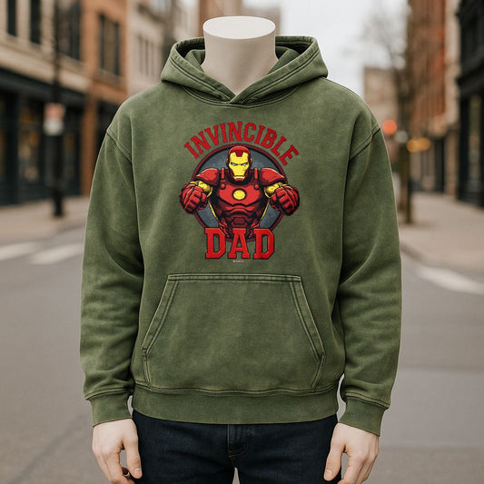 Sudadera con capucha lavada de color verde militar